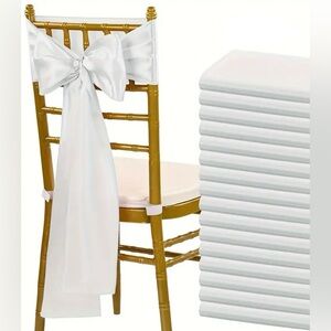 Satin Chair Bow for Universal Coverage NIP Bundle of 50 White